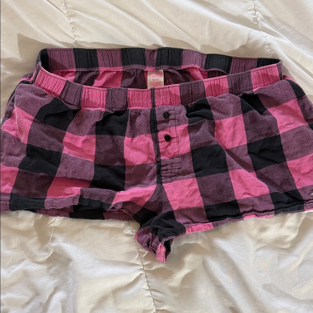 VICTORIA’S SECRET Plaid Pink and Black Women's Pajama Shorts